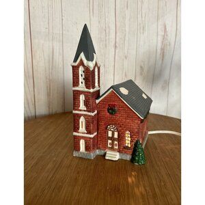 Holiday Expressions Lighted Church House 1992 Dickens Collectables Porcelain